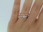 Anello oro bianco 750%° con brillante ct 0.22 + Fede oro rosa 750%°